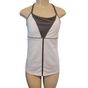 Reebok Athletic Tennis Workout Racerback Tank Top White/Gray